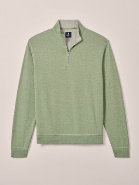 Johnnie-O Hanks Quarter Zip Pullover Small In Pesto Mens Casual Golf Coastal